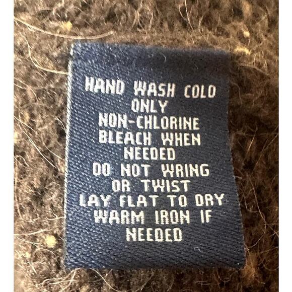 Ralph Lauren Chaps Brown Alpaca Wool Blend Knit Sweater Shawl Collar Womens M - Picture 6 of 6